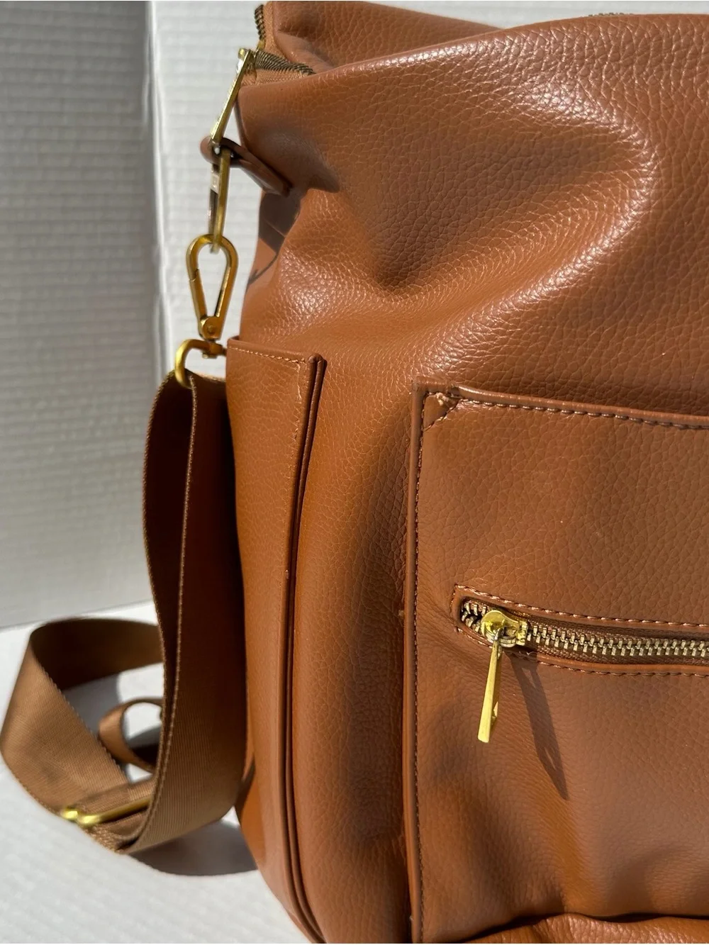 Fawn Design Brown Leather Baby Bag